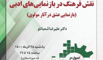 برگزاری سخنرانی «نقش فرهنگ در بازنمایی‌های ادبی (بازنمایی عشق در آثار مولوی)» به مناسبت هفته پژوهش