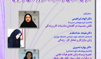 پنجمین نشست گروه پژوهشی مطالعات زنان و خانواده پژوهشکده علوم اجتماعی با عنوان:«نگرش جنسیتی در مناسبات کار و زندگی در ایران»