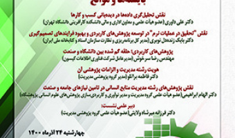 ظرفیت پژوهش‌های رشته‌ی مدیریت در تأمین نیازهای جامعه و صنعت/۲۴/آذرماه/۱۴۰۰
