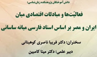 نشست «فعالیت‌ها و مبادلات اقتصادی میان ایران و مصر بر اساس اسناد فارسی میانه ساسانی» برگزار می‌شود