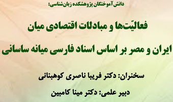 گزارش سخنرانی «فعالیت‌ها و مبادلات اقتصادی میان ایران و مصر بر اساس اسناد فارسی میانه ساسانی